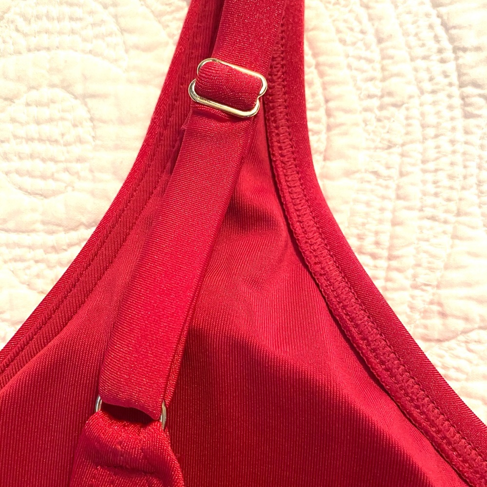 CALVIN KLIEN Belted Rosebud Shimmer Swimsuit - Picture 9 of 14
